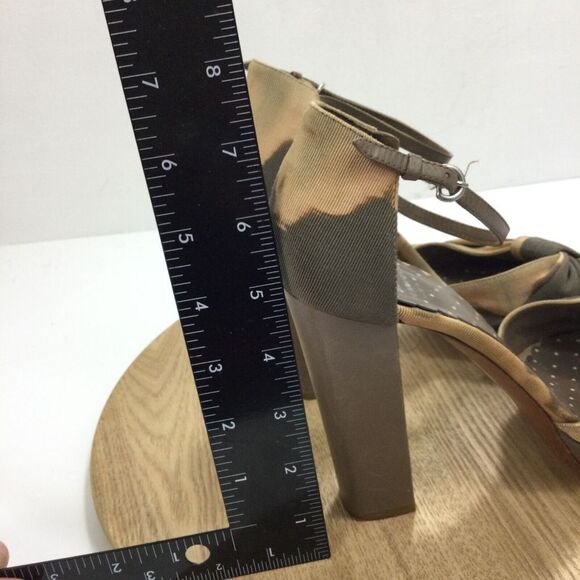 Moschino Olive Green Brown Taupe Cheap & Chic Tie-dye Platform Sandals Size 39 - Picture 5 of 13